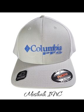 Columbia PFG Hat Cap Snap Back One Size Gray White Mesh Trucker Size XL/XXL